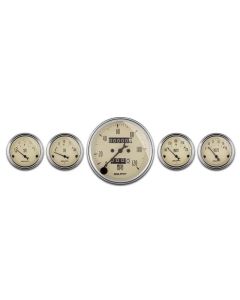 AutoMeter Gauge Kit 5 Pc. 3-1/8in. & 2-1/16in. Mech. Speedometer Antique Beige - 1808