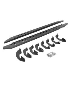 Go Rhino 2022 Toyota Tundra Crew Max RB20 Slim Running Board + Brackets - Bedliner Coating - 69443687ST