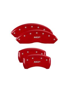 MGP 4 Caliper Covers Engraved Front & Rear MGP Red finish silver ch - 19003SMGPRD