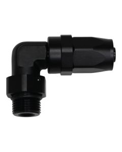 DeatschWerks 8AN ORB Female Swivel 90-Degree Hose End CPE - Anodized Matte Black - 6-02-0828-B