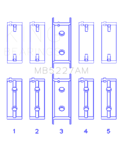King Engine Bearings Mitsubishi 4G63/4G63T (->92) (Size +0.75mm) Main Bearing Set - MB5227AM0.75