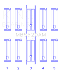 King Engine Bearings Opel C20Xe/X18Xe/X22Xe (Size +0.50mm) Main Bearing Set - MB5520AM0.5