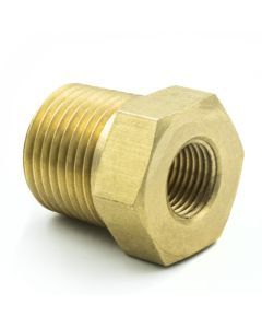 Autometer Brass Adapter Fitting - 3/8in NPT Male - 1/8in NPT Female - 2284