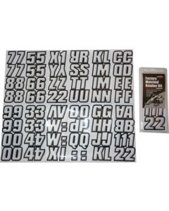 Hardline Snowmobile Lettering Registration Kit 2 in. - 500 Silver/Black - SIBLK500