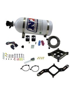 Nitrous Express Dry Dual Stage Billet Crossbar Plate System 100-1000hp (4150 Flange) w/10lb Bottle - 66242-10