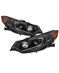 xTune 09-14 Acura TSX Projector Headlights - Light Bar DRL - Black (PRO-JH-ATSX09-LB-BK) - 9042218