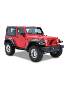 Bushwacker 07-18 Jeep Wrangler Max Pocket Style Flares 2pc Extended Coverage - Black - 10046-02