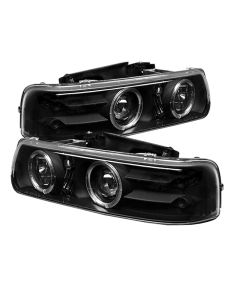 Spyder Chevy Silverado 1500/2500 99-02 Projector Headlights LED Halo LED Black PRO-YD-CS99-HL-BK - 5009593