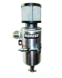 Moroso Breather Tank/Catch Can - 16An Male Fitting - Aluminum - 85475