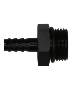 DeatschWerks 10AN ORB Male to 5/16in Male Triple Barb Fitting (Incl O-Ring) - Anodized Matte Black - 6-02-0516-B