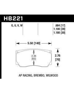 Hawk AP Racing/Wilwood ER-1 Motorsport Brake Pads - HB221D1.10