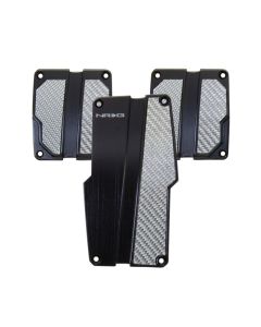 NRG Brushed Aluminum Sport Pedal M/T - Black w/Silver Carbon - PDL-100BK