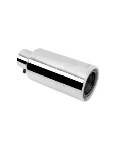 Gibson Rolled Edge Angle-Cut Muffler Quiet Tip - 4in OD/2.25in Inlet/12in Length - Stainless - 500659