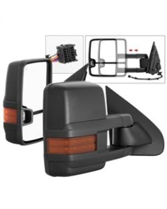 xTune Chevy Silverado 14-16 Heated Amber LED Signal Telescoping Mirrors MIR-CSIL14S-G2-PWH-AM-SET - 9936708