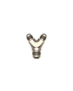 DeatschWerks 6AN Male Flare + 6AN Male Flare to 8AN Male Flare Y Block Fitting - 6-02-0702