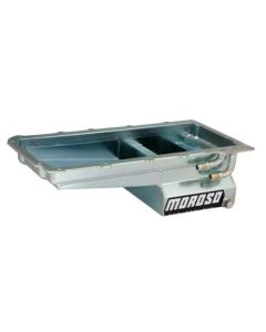 Moroso GM LS Swap (w/Rear Sump & Two -10An Fittings) Wet Sump 7qt 6in Angled Steel Oil Pan - 20141