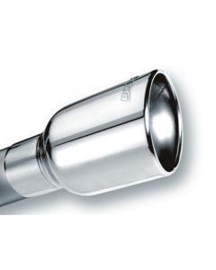 Borla Universal Polished Tip Single Round Rolled Angle-Cut w/Clamp (inlet 2 1/2in. Outlet 4 x 4in) * - 20156