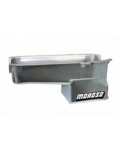 Moroso Pre-80 Chevrolet Small Block (w/Driver Side Dipstick) Wet Sump 7qt 9.5in Steel Oil Pan - Blk - 20160