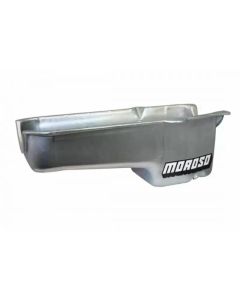 Moroso 1986+ Chevrolet Small Block (w/Passenger Side Dipstick) Wet Sump 5qt 7.5in Steel Oil Pan- Blk - 20172