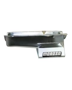 Moroso 80-85 Chevrolet SBC (w/Passenger Side Dipstick) Wet Sump 7qt 8.25in Steel Oil Pan - Black - 20200