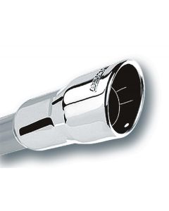 Borla 2.25in Inlet 3.5in Round Rolled Angle Cut Intercooled Outlet x 6.5in Long Embossed Tip - 20237