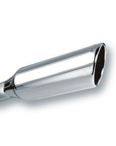 Borla 2.25in Inlet 4in Round Rolled Angle Cut x 12in Long Embossed Exhaust Tip - 20245