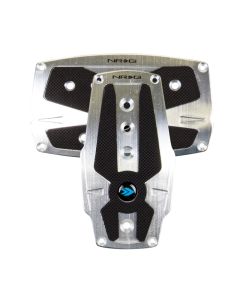 NRG Brushed Aluminum Sport Pedal A/T - Silver w/Black Rubber Inserts - PDL-250SL