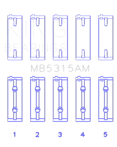 King Engine Bearings Mitsubishi 4G63/4G64 (Size +1.0mm) Main Bearing Set - MB5315AM1.0