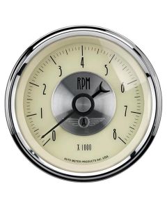AutoMeter Gauge Tachometer 3-3/8in. 8K RPM In-Dash Prestige Antq. Ivory - 2097