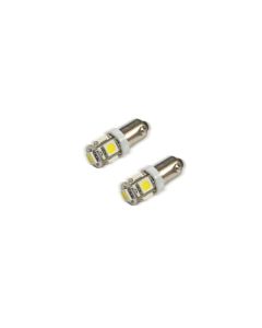 Oracle BA9S 5 LED 3 Chip Bayonet Bulbs (Pair) - White - 4904-001