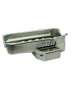 Moroso Pre-80 Chevrolet SBC (w/2 Pc Seal & Low Clearance) Wet Sump 7qt 7in Steel Oil Pan - Black - 21812