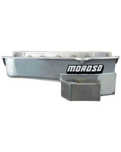 Moroso 86-Up Chevrolet Small Block (w/1 Pc Seal) Road Race Wet Sump 7qt 7.5in Steel Oil Pan - Black - 21815