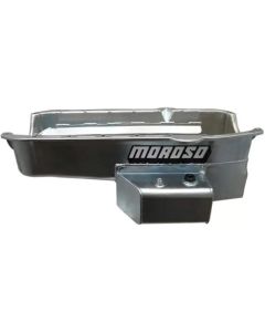 Moroso 80-85 Chevy SBC/Dart (w/2 Pc Seal/Low Clearance) Wet Sump 7qt 7in Steel Oil Pan - Black - 21816