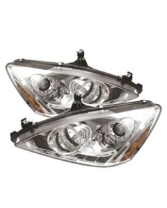 Spyder Honda Accord 03-07 Projector Headlights LED Halo Amber Reflctr LED Chrm PRO-YD-HA03-AM-C - 5010643