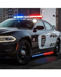 Putco 11-23 Dodge Charger Police Pursuit Blade Rocker Sideliners - Blue & White w/ White Override - 901101260