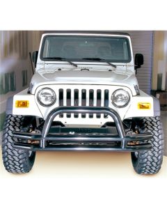 Rugged Ridge 3-In Dbl Tube Front Bumper w/ Hoop 76-06 CJ / Jeep Wrangler - 11560.01