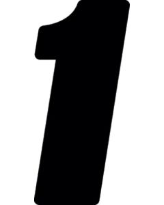 Hardline Dirt Digits 3pk 5.5 in. - High Gloss Number 1 - Black - DD53B-1