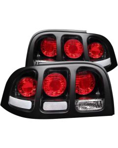 ANZO 1994-1998 Ford Mustang Taillights Black - 221020