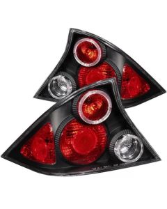 ANZO 2001-2003 Honda Civic Taillights Black w/ Halo - 221046