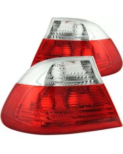 ANZO 2000-2003 BMW 3 Series E46 Taillights Red/Clear - 221217