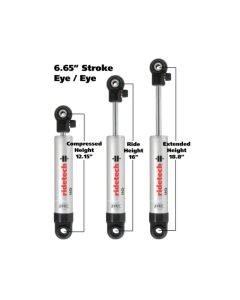 Ridetech HQ Series Shock Absorber Single Adjustable 6.65in Stroke Eye/Eye Mounting 12.15in x 18.8in - 22179841