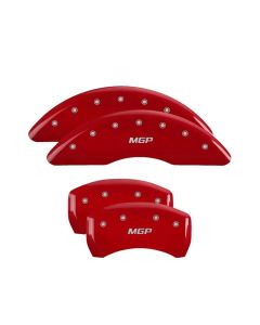 MGP 4 Caliper Covers Engraved Front & Rear MGP Red finish silver ch - 22224SMGPRD