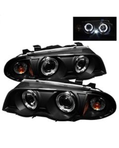 Spyder BMW E46 3-Series 99-01 4DR Projector 1PC LED Halo Amber Reflctr Blk PRO-YD-BMWE46-4D-HL-AM-BK - 5008947