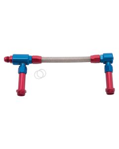 Russell Performance -8 AN to -8 AN ProFlex Holley 4150 Dual Inlet Carb Kit (Red/Blue) - 641270
