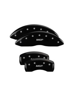 MGP 4 Caliper Covers Engraved Front & Rear MGP Black finish silver ch - 23197SMGPBK