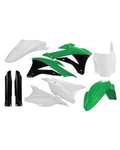 Acerbis Full Plastic Kit Black/White/Green Kawasaki KX100 14-15- ACER-2374114584
