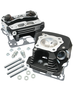S&S Cycle 08-16 Touring Super Stock 89cc Cylinder Head Kit - Wrinkle Black - 106-3240