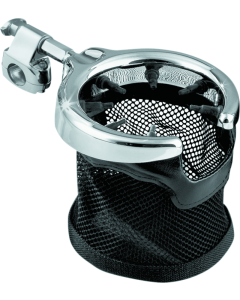 Kuryakyn Universal Passenger Drink Holder With Basket Black & Chrome - 1484