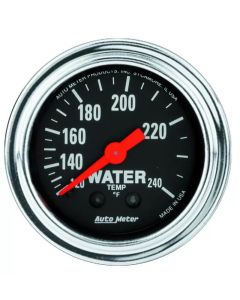 AutoMeter Gauge Water Temp 2-1/16in. 120-240 Deg. F Mechanical 12ft. Traditional Chrome - 2433