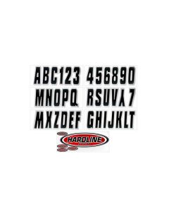 Hardline Boat Lettering Registration Kit 3 in. - 320 Black/Silver - BLKSI320